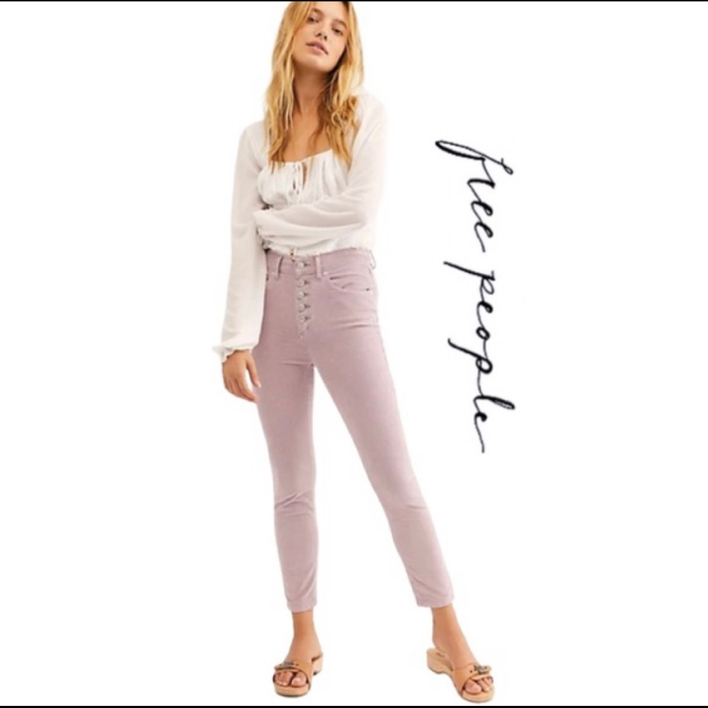 Free People Sun Chaser Corduroy Skinny Ankle Jeans